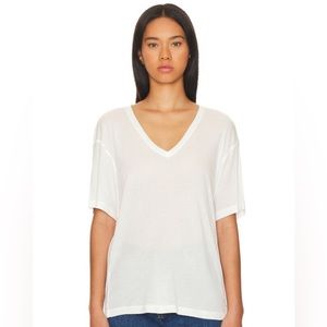 Anine Bing oversized white v neck t shirt, size xs